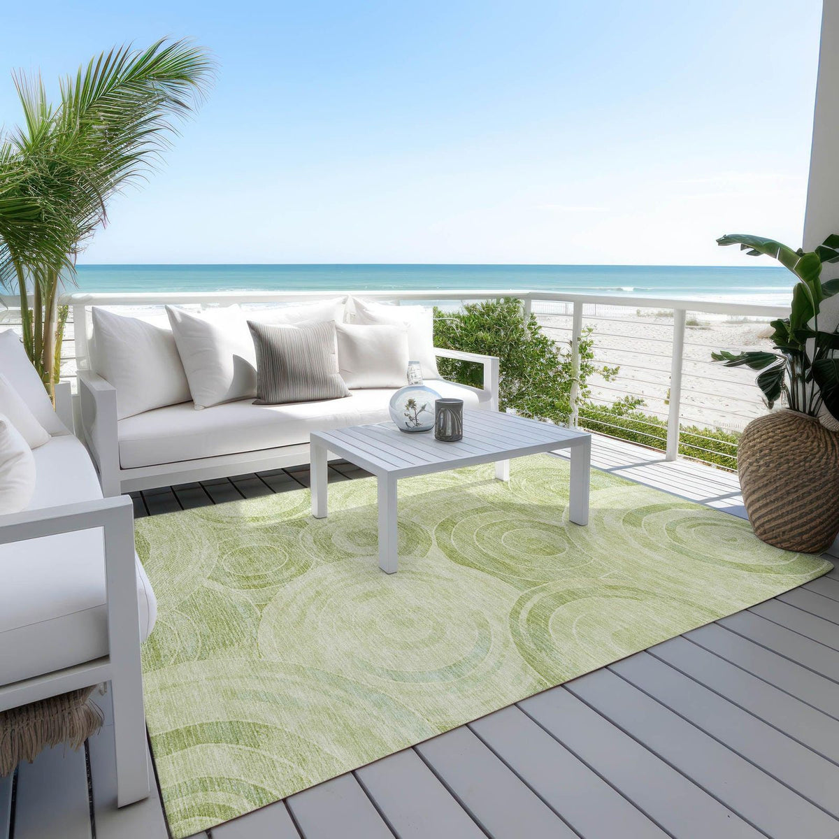 Jaelain Green Washable Indoor-Outdoor Rug -- green