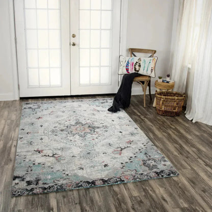 Chuk Medallion Gray Kitchen Hallway Runner Rug -- gray