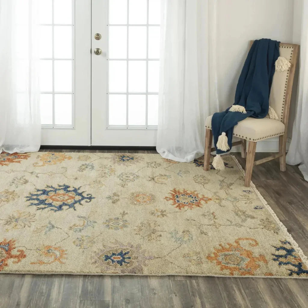 Coir Floral Beige Large Area Rugs For Living Room -- beige