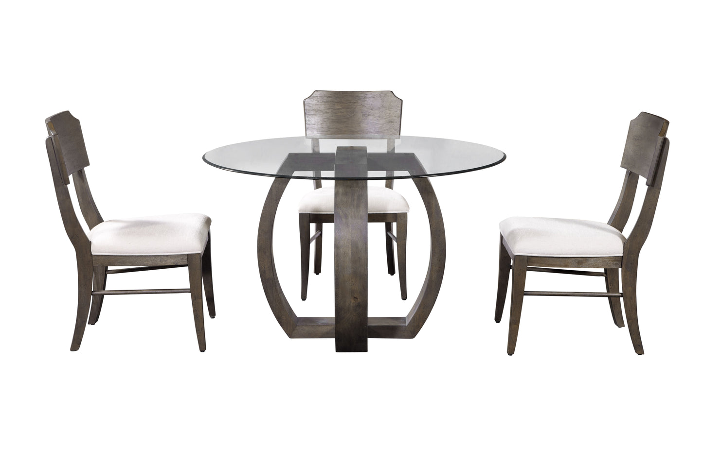 Kellan Rubber Wood and Glass Black Round Dining Table