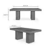 Cement Outdoor Dining Table Grey -- view 9