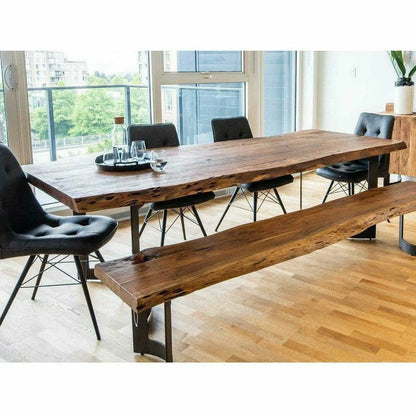 98" Brown Reclaimed Wood Dining Table for 8 People Dining Tables LOOMLAN By Moe's Home