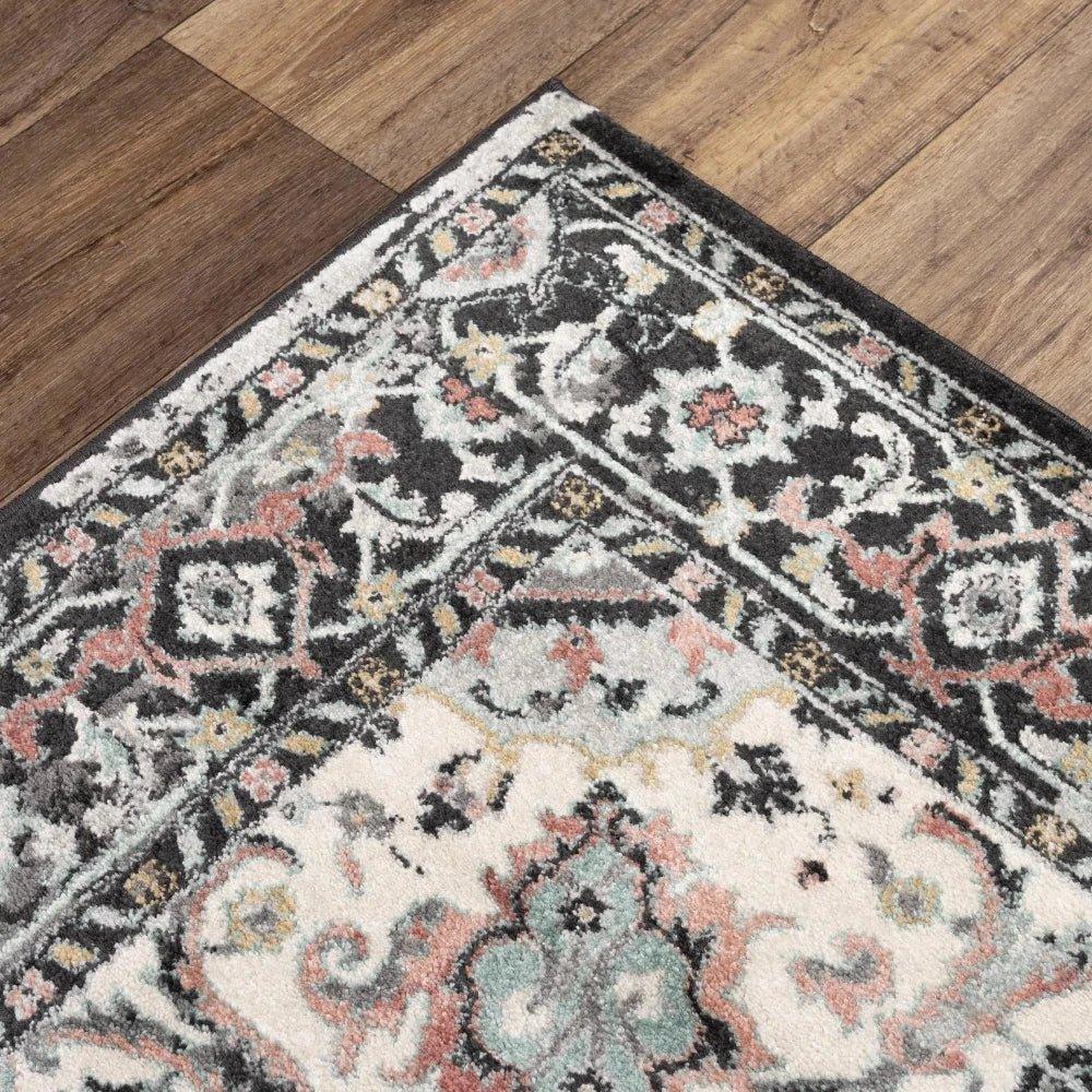 Cibo Medallion Gray Kitchen Hallway Runner Rug - LOOMLAN - LOOMLAN - Area Rugs