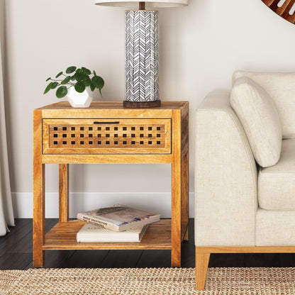 Pentak Wood Brown Chairside Rectangular End Table