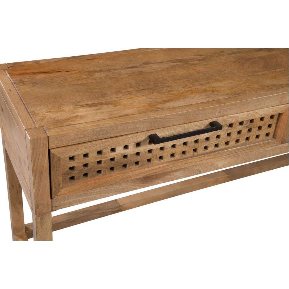 Pentak Wood Brown Rectangular Console Table - Heirloom Quality Wood - view 8