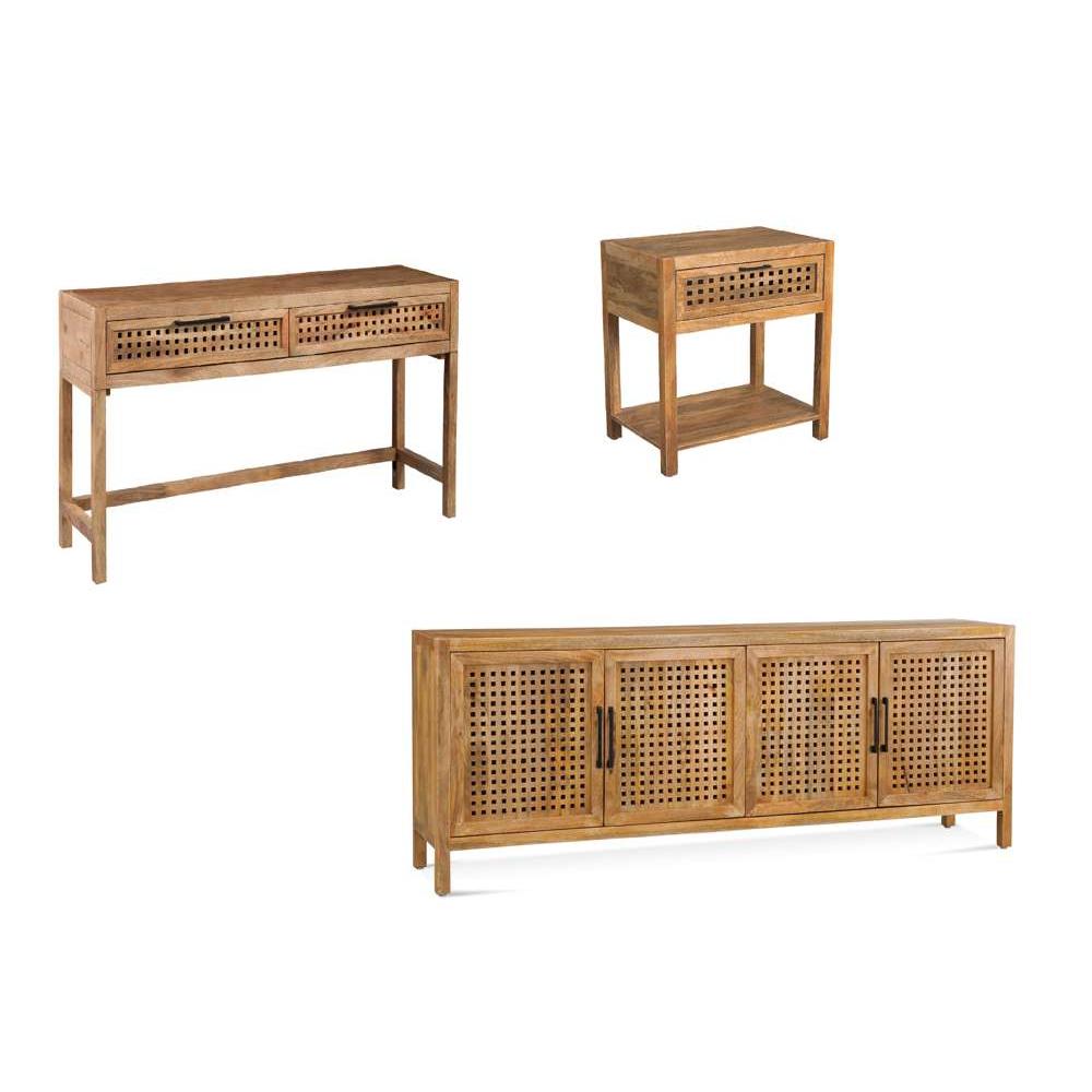 Pentak Wood Brown Rectangular Console Table - Heirloom Quality Wood - view 5
