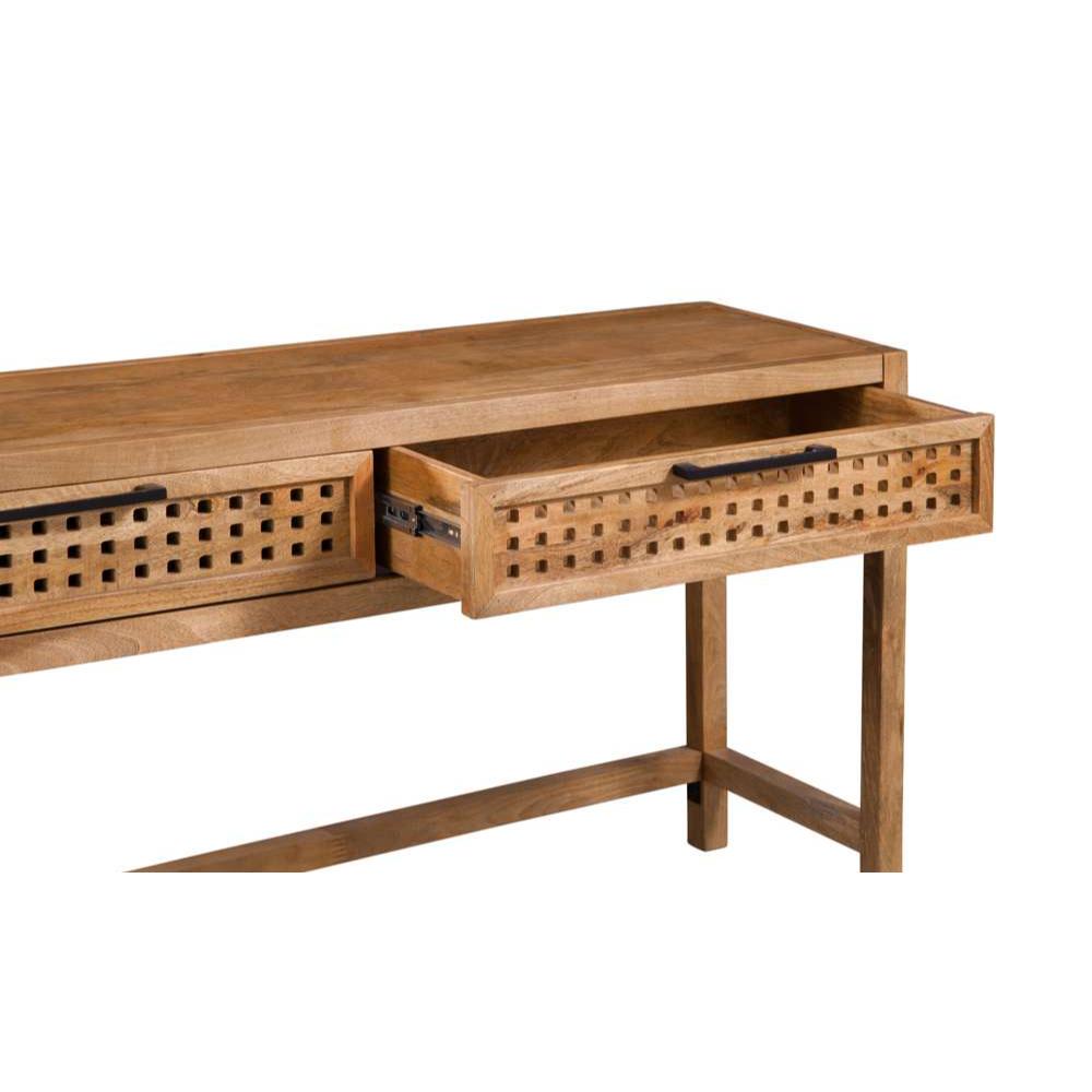 Pentak Wood Brown Rectangular Console Table - Heirloom Quality Wood - view 7
