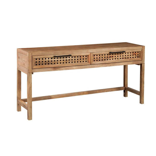 Pentak Wood Brown Rectangular Console Table - Heirloom Quality Wood