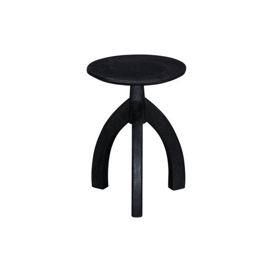 Larson Wood Black Round Accent Table