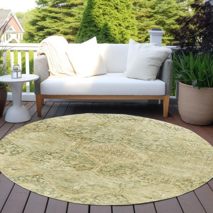 Iriius Green Washable Indoor-Outdoor Rug
