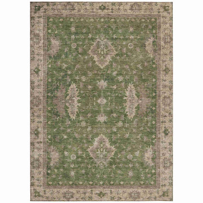 Iriaris Green Washable Indoor-Outdoor Rug