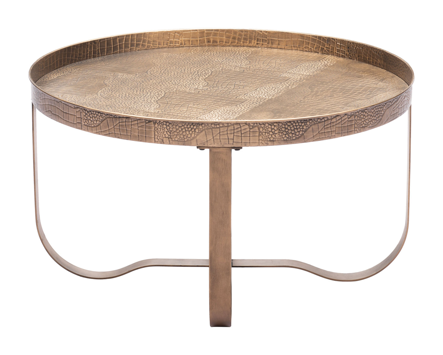 Vannes Brass Steel Round Coffee Table