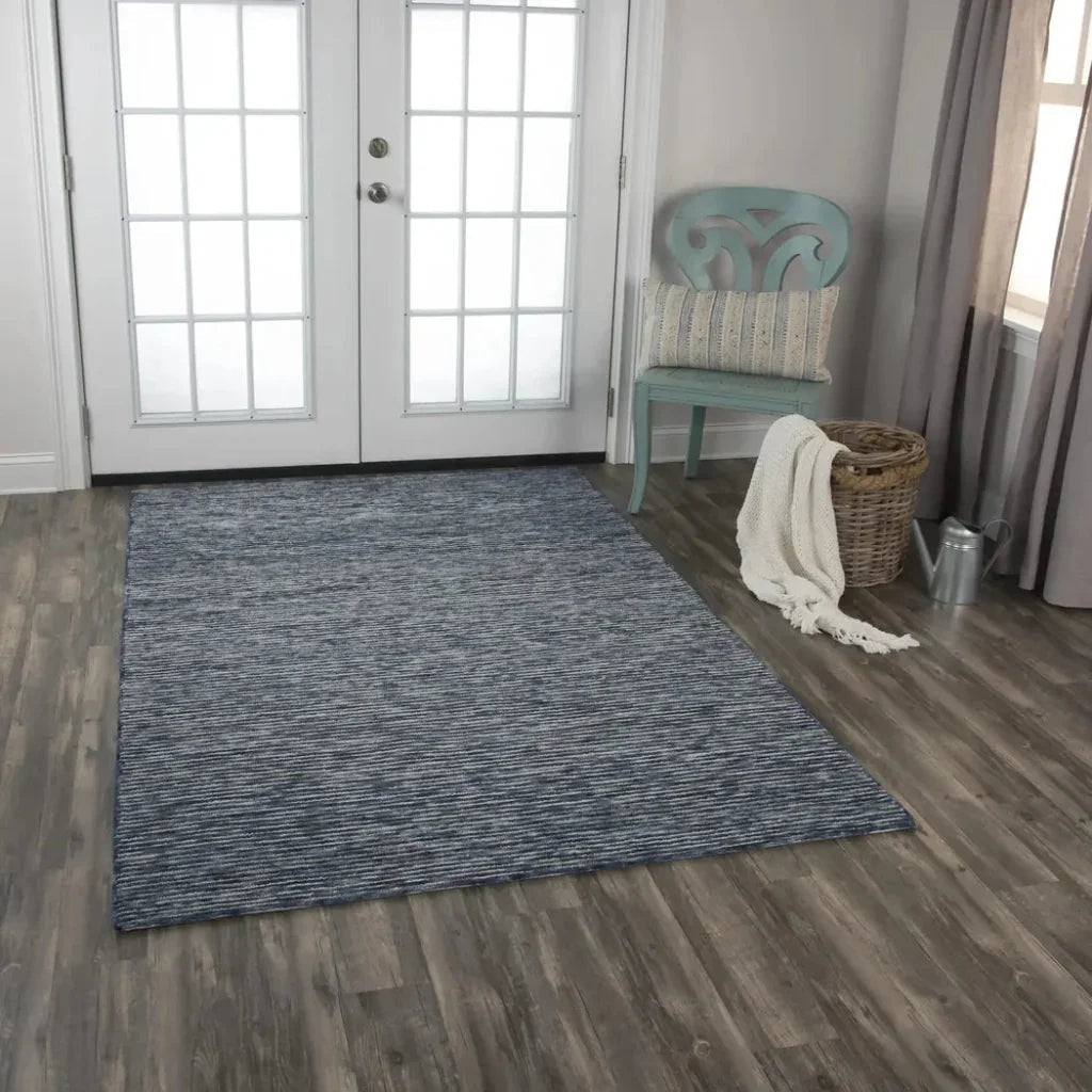 Byes Stripe Blue Area Rugs For Living Room -- blue