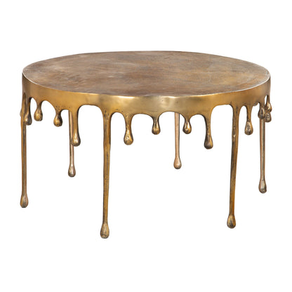 Drip Antique Brass Round Coffee Table