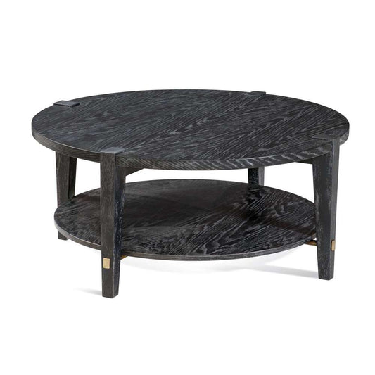 Whitfield Wood Black Round Cocktail Table - Heirloom Quality Wood