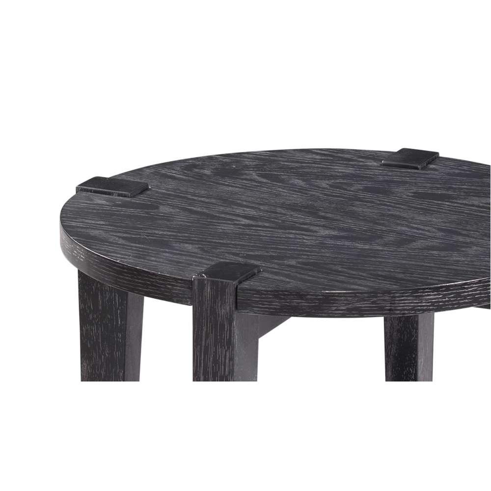 Whitfield Wood Black Round End Table - Heirloom Quality Wood - view 7