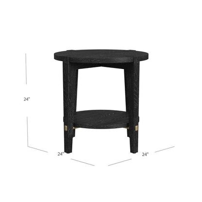 Whitfield Wood Black Round End Table - Heirloom Quality Wood - view 9