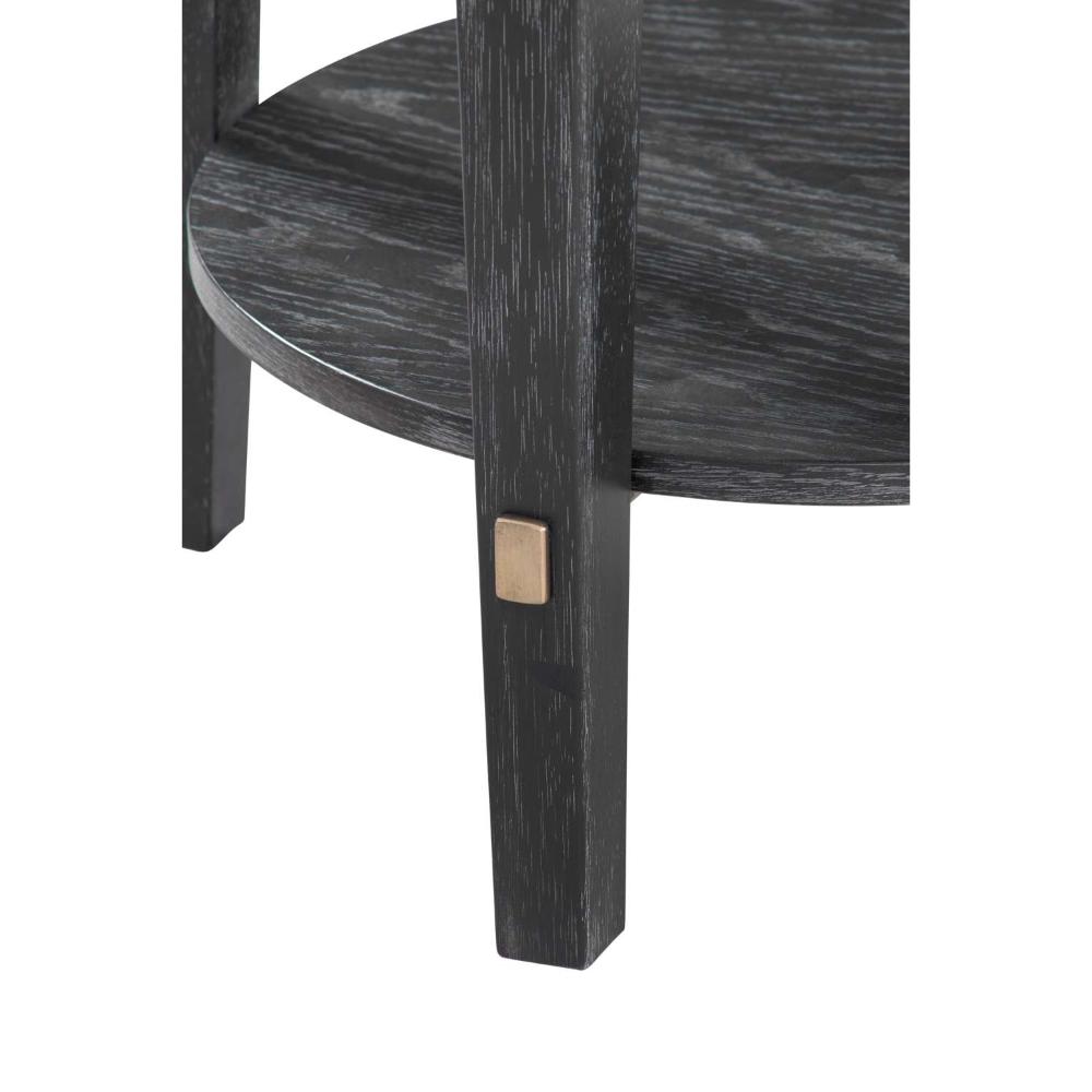 Whitfield Wood Black Round End Table - Heirloom Quality Wood - view 8