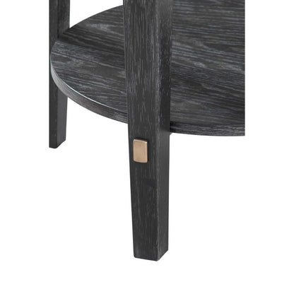 Whitfield Wood Black Round End Table - Heirloom Quality Wood - view 8