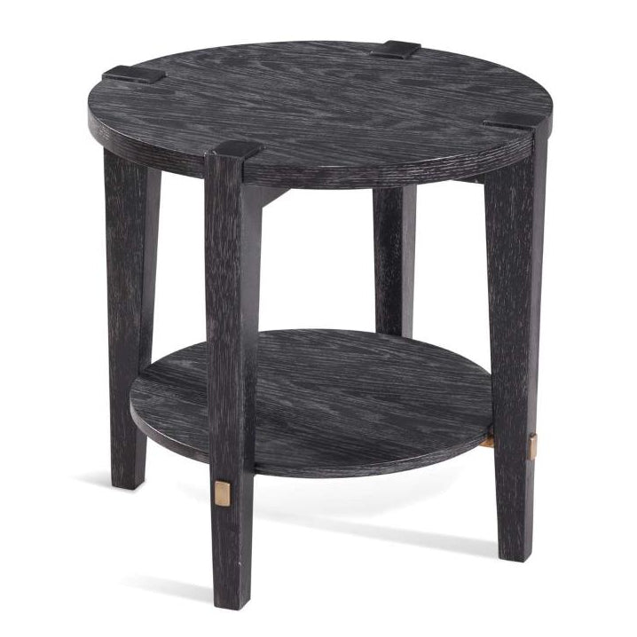Whitfield Wood Black Round End Table - Heirloom Quality Wood
