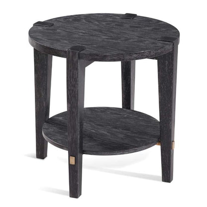 Whitfield Wood Black Round End Table - Heirloom Quality Wood
