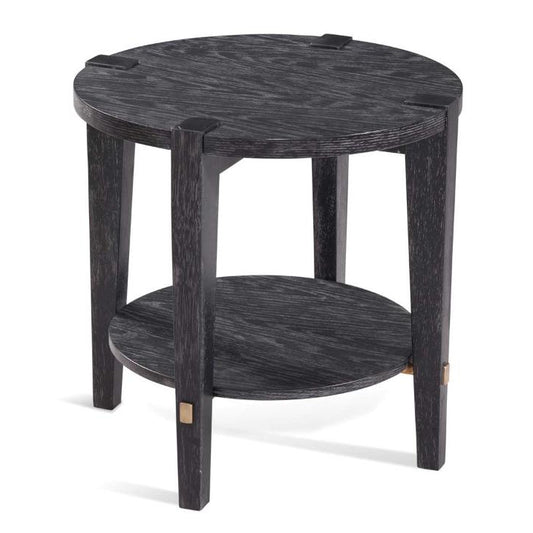 Whitfield Wood Black Round End Table - Heirloom Quality Wood