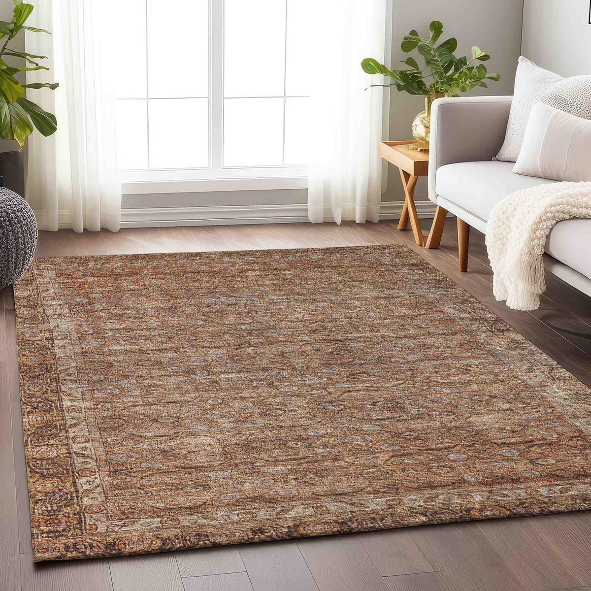 Kaelara Copper Washable Indoor-Outdoor Rug -- view 2
