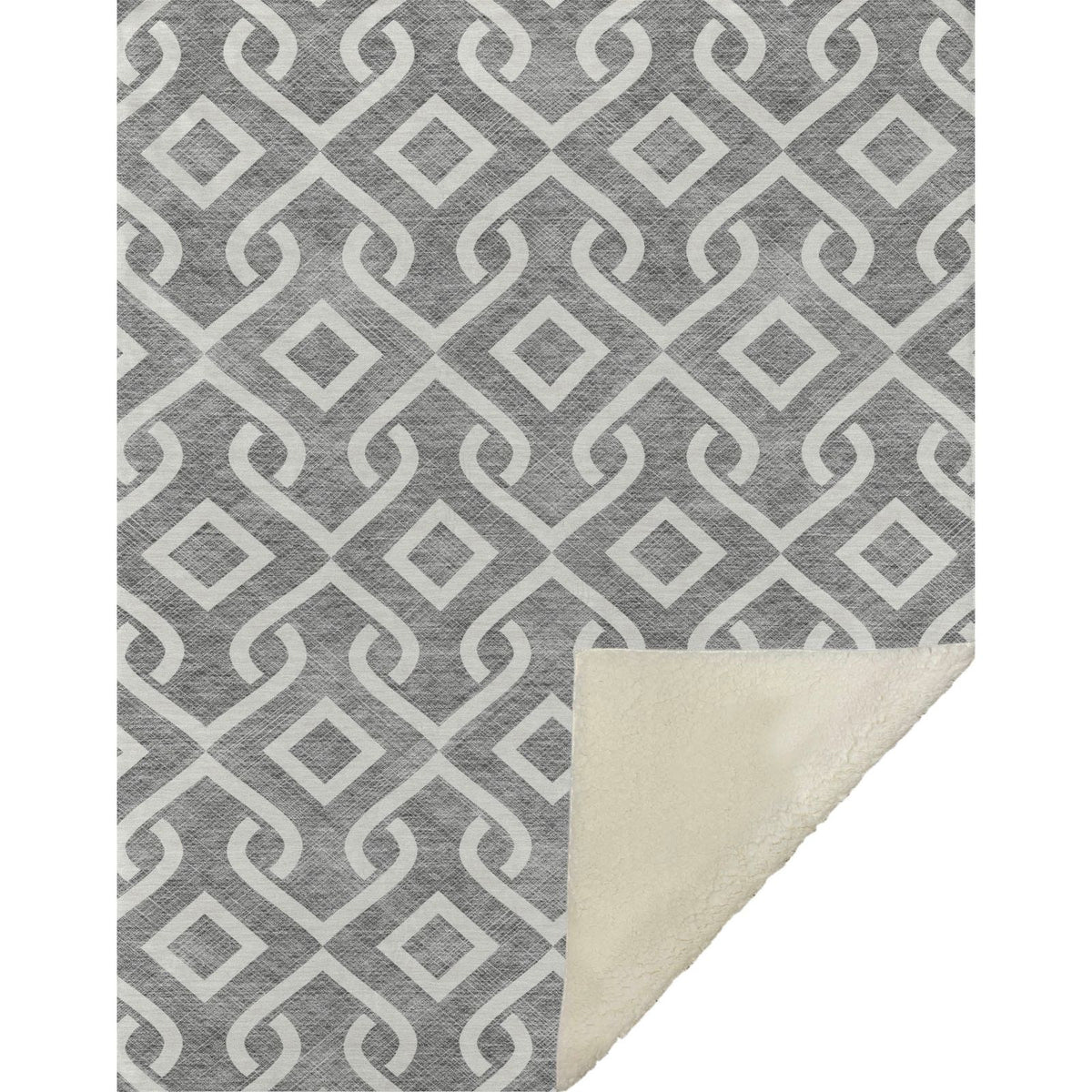 Offset Stripes Grey Washable Indoor-Outdoor Rug