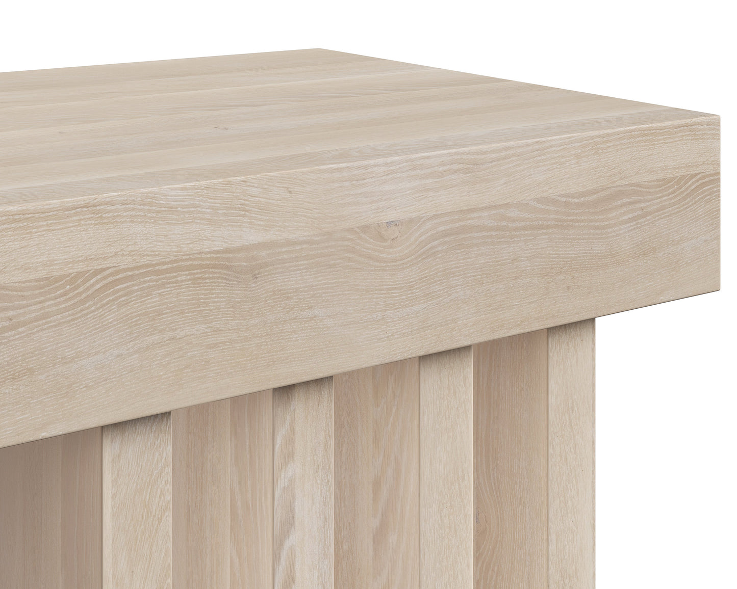 Contemporary Cadence Bench Solid Oak Light Wash Finish