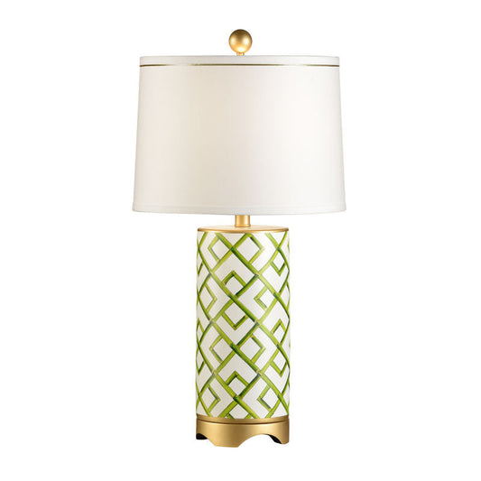 Chelsea House Bamboo Squares Hand-Painted Table Lamp