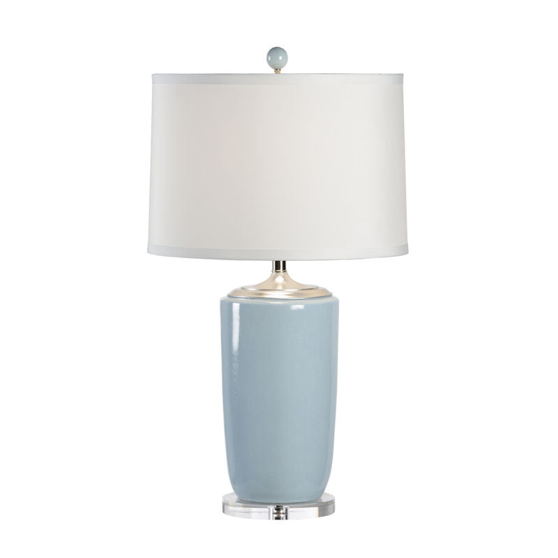 Chelsea House Large Blue Nickel Accents Vase Table Lamp