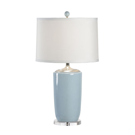 Chelsea House Large Blue Nickel Accents Vase Table Lamp