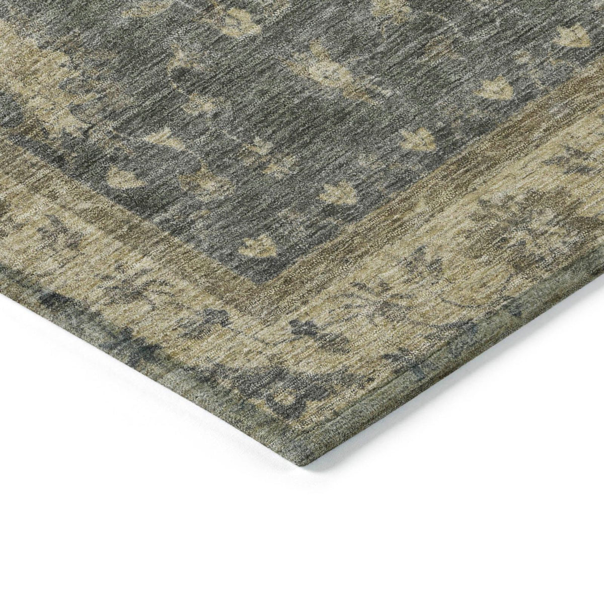Iriaris Gray Washable Indoor-Outdoor Rug