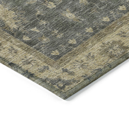 Iriaris Gray Washable Indoor-Outdoor Rug