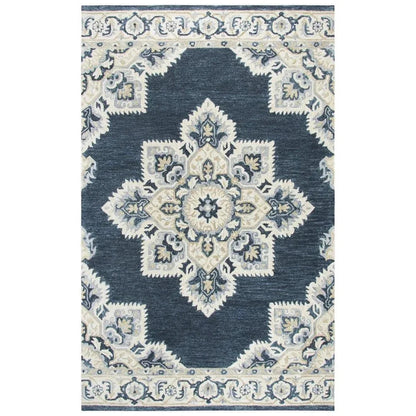 Avit Central Medallion Dark Blue Large Area Rugs