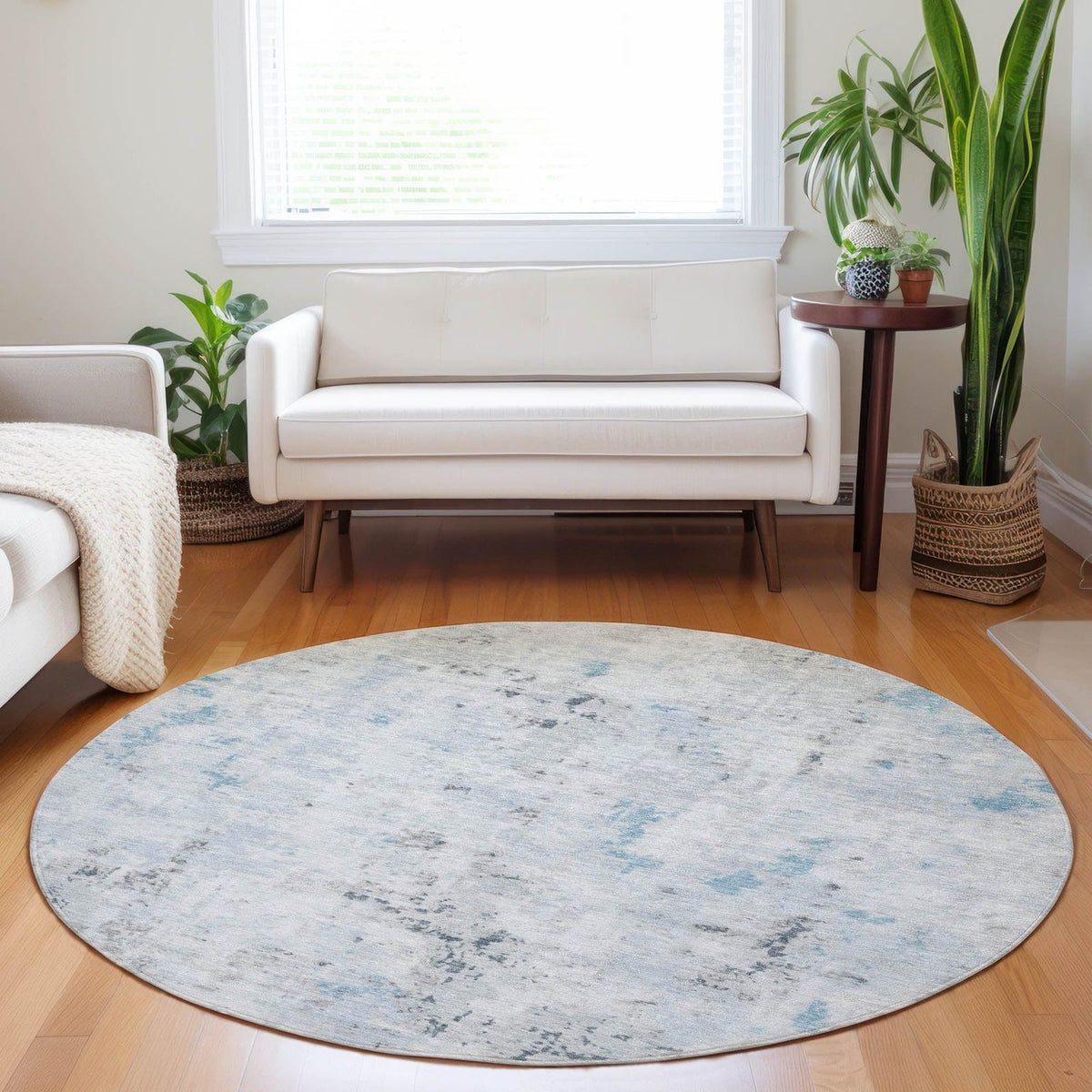 Jaelaris Blue Washable Indoor-Outdoor Rug