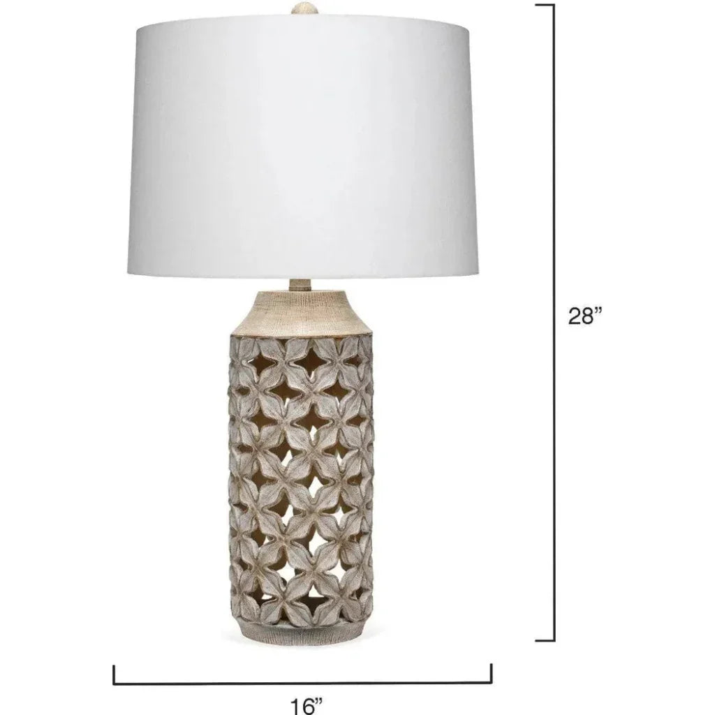 White Wash Resin Flora Table Lamp -- view 3
