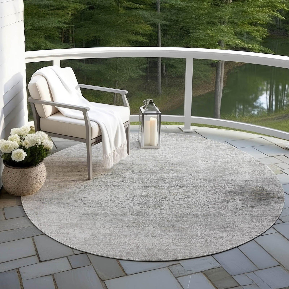 Kaelas Gray Washable Indoor-Outdoor Rug