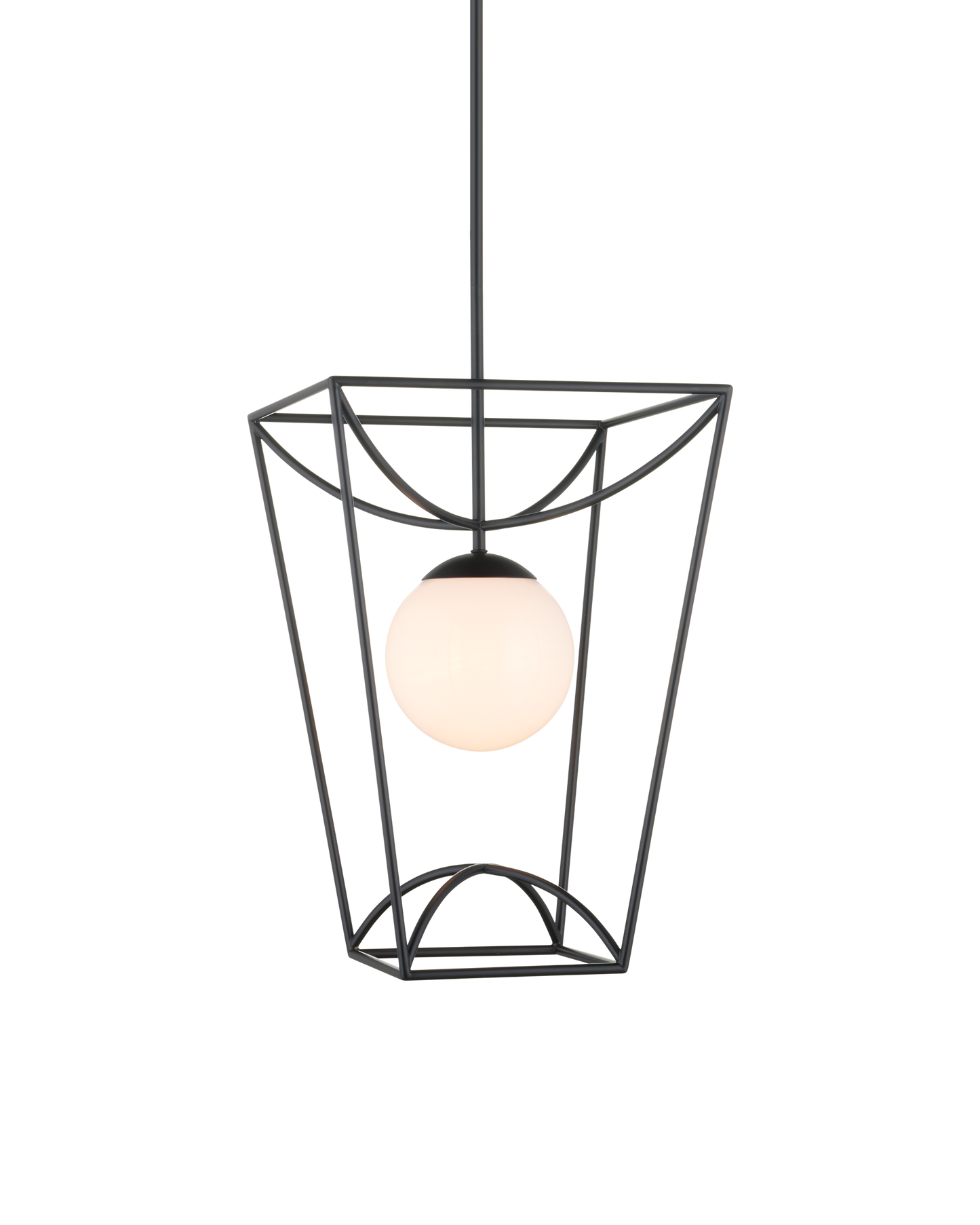 24 in. Rochefort Metal and Glass Black Lantern