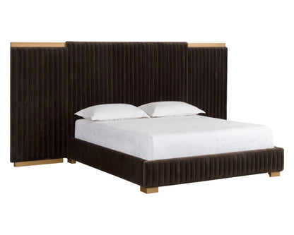 Tarrant Brown Fabric King Bed