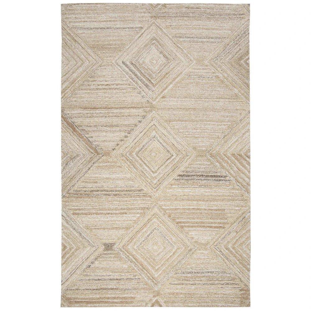 Clac Geometric Tan Large Area Rugs For Living Room