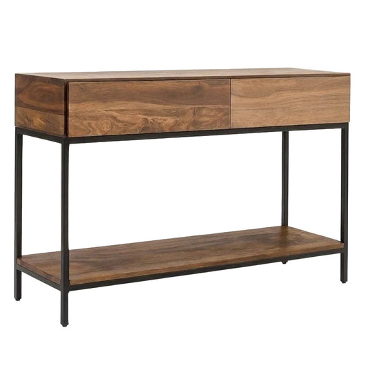 Alaric Two Drawers Wood Console Table