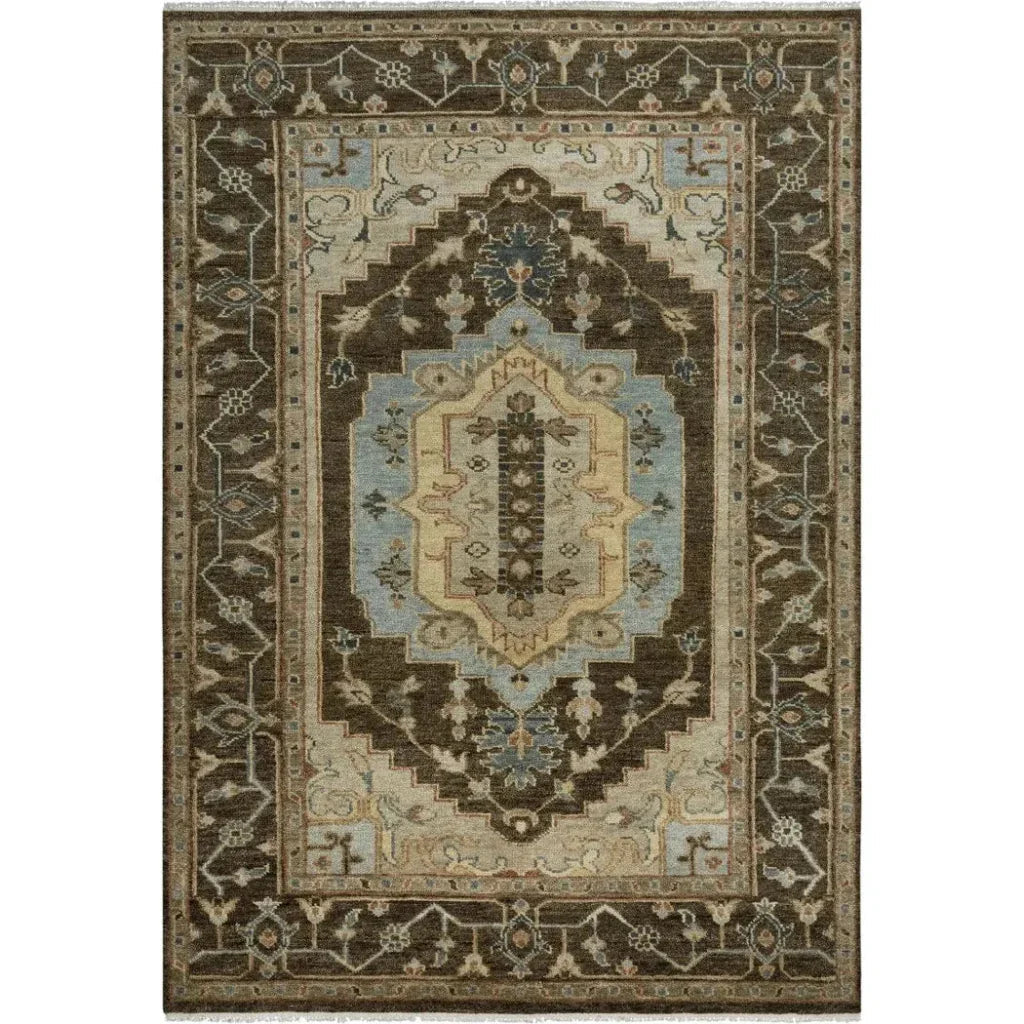 Ados Medallion Dark Brown Large Area Rugs