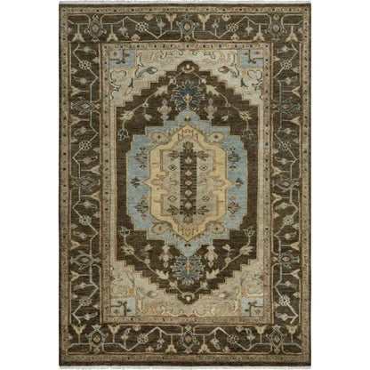 Ados Medallion Dark Brown Large Area Rugs