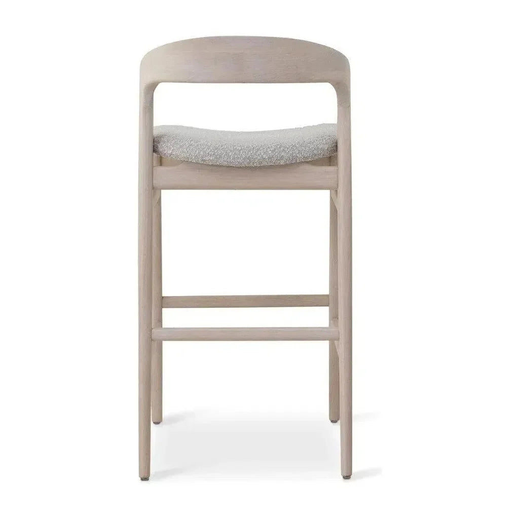 Velma White Boucle Fabric Barstool -- view 5