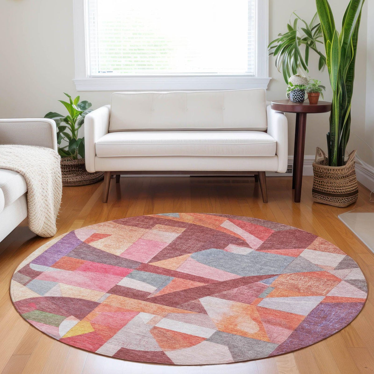 Jaelira Orange Washable Indoor-Outdoor Rug