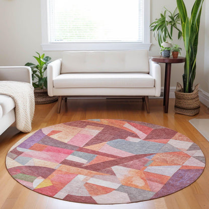 Jaelira Orange Washable Indoor-Outdoor Rug