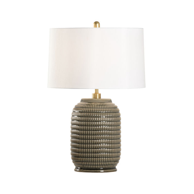 Chelsea House Cooper Round Brown Bold Pattern Earthy Table Lamp