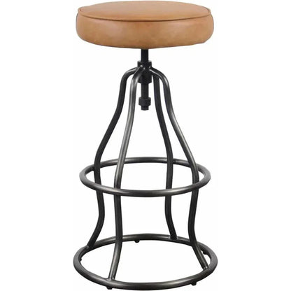 Tan Leather Seat Backless Height Counter Stool -- view 4