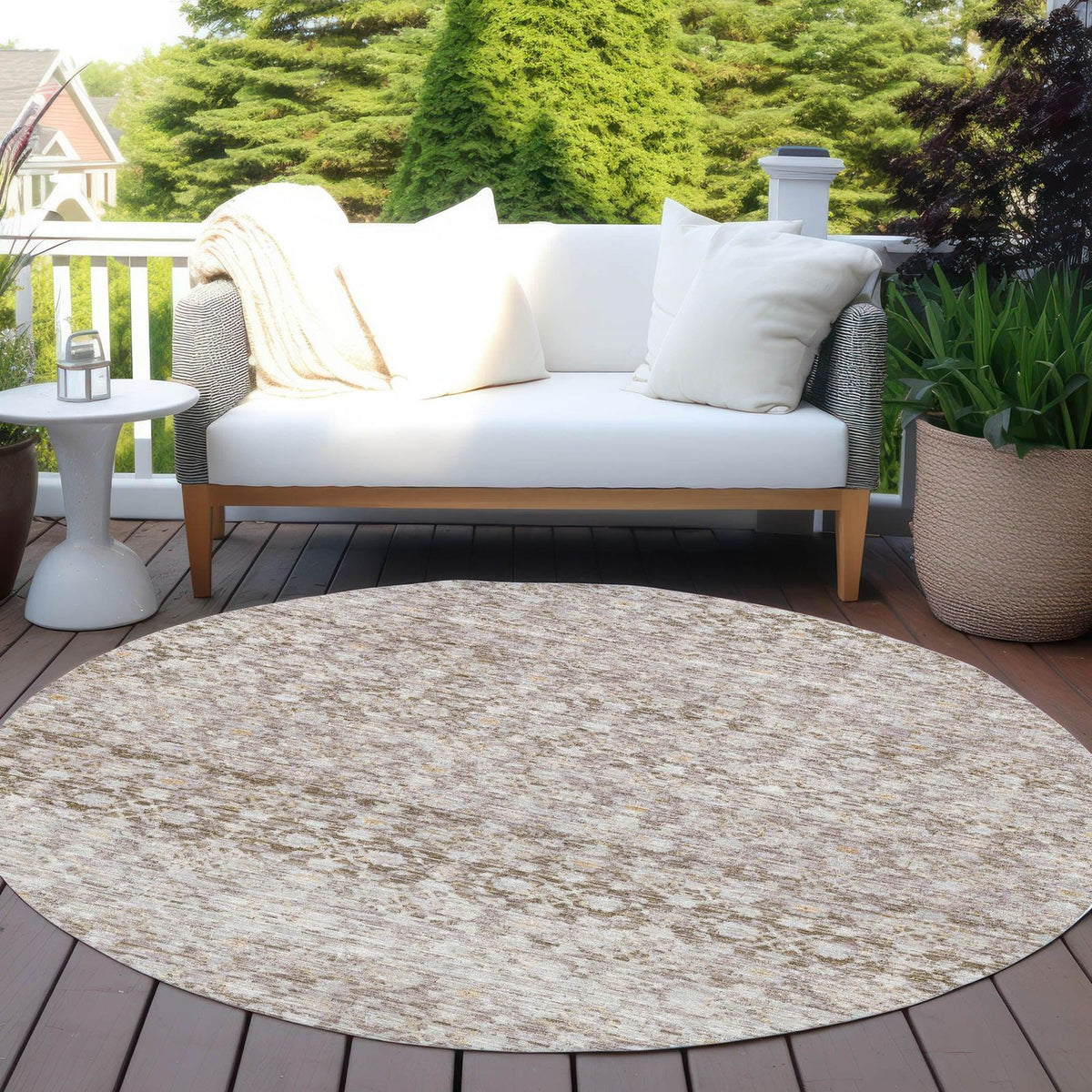 Irior Brown Washable Indoor-Outdoor Rug